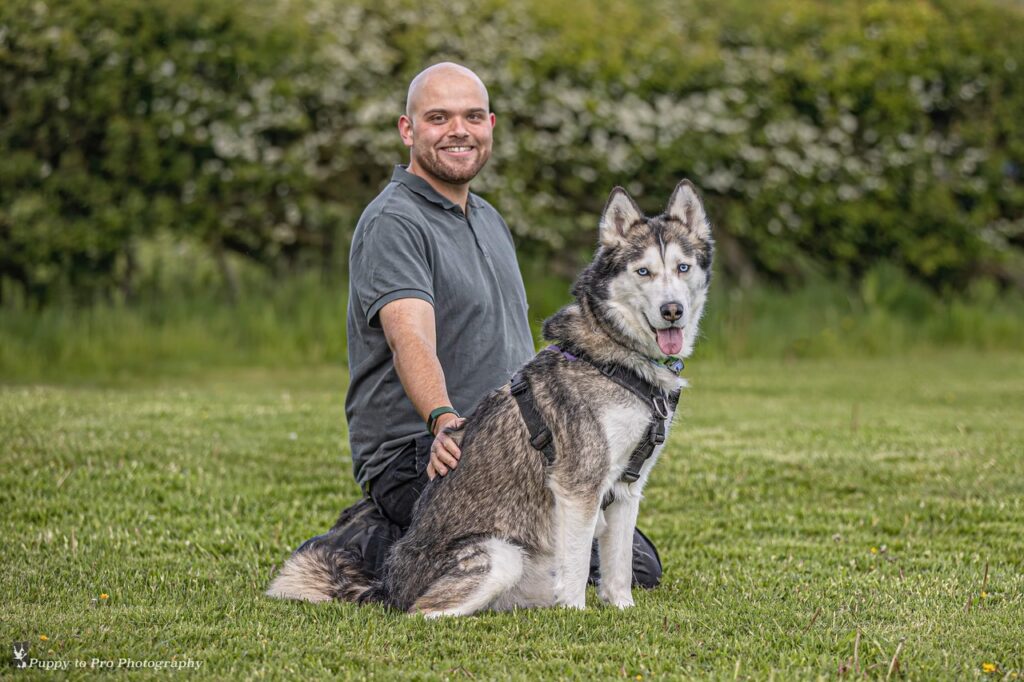 Dog behaviourist Warwickshire with husky